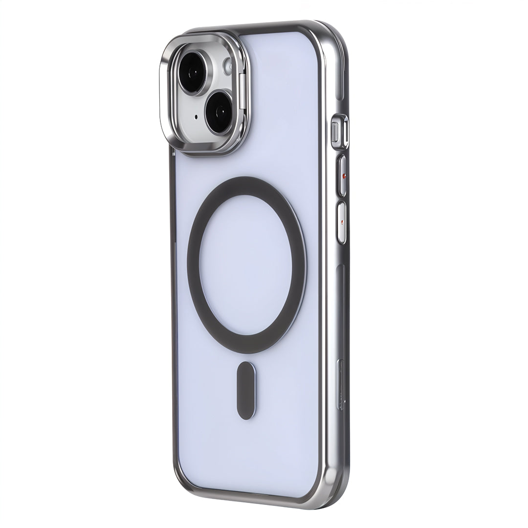 iPhone 15 Pro Max Kamera Standlı Magsafe Telefon Kılıfı Gri