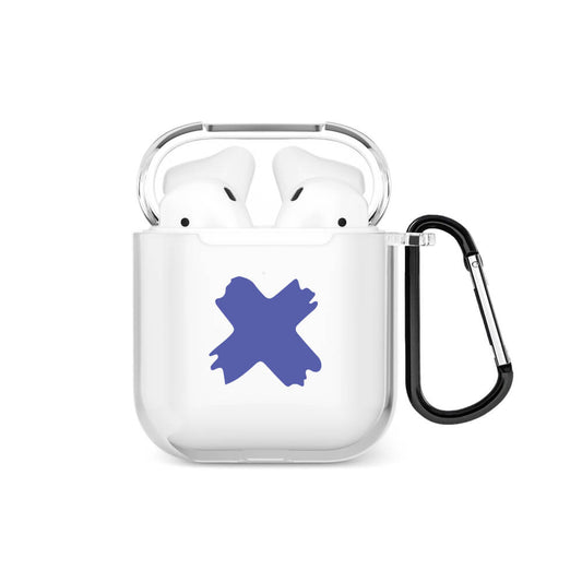 X Blue AirPods Şeffaf Kılıf