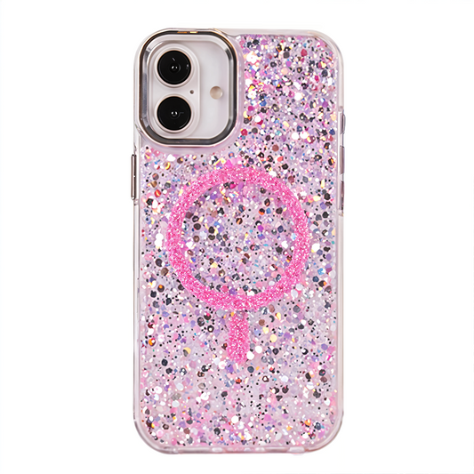 iPhone 16 Plus Simli Dolgulu Magsafe Telefon Kılıfı