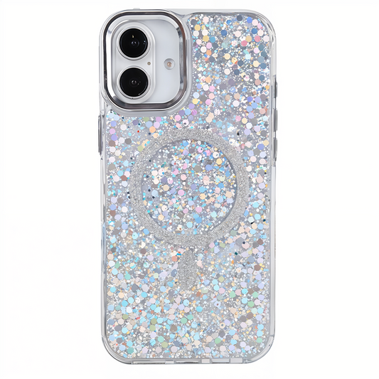 iPhone 16 Plus Simli Dolgulu Magsafe Telefon Kılıfı