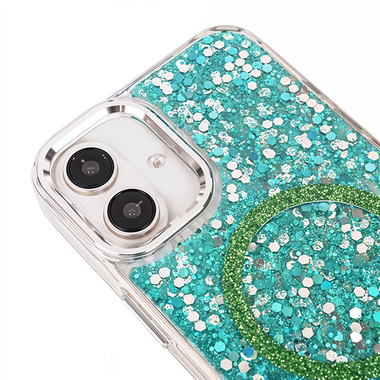 iPhone 16 Plus Simli Dolgulu Magsafe Telefon Kılıfı