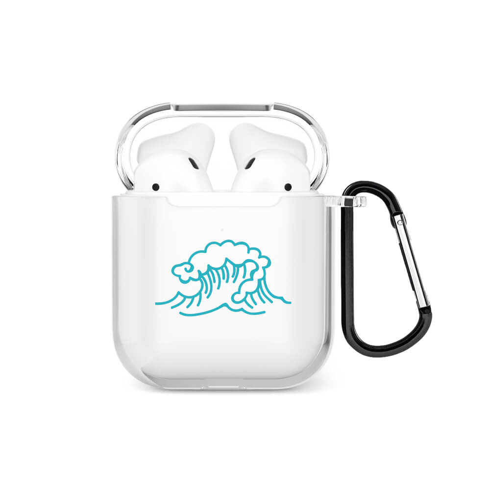 Little Great Waves AirPods Şeffaf Kılıf