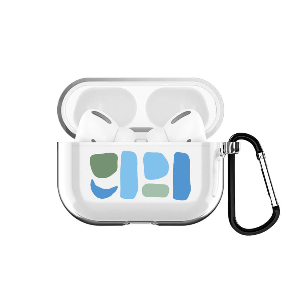 Building Blocks Blue AirPods Pro Şeffaf Kılıf