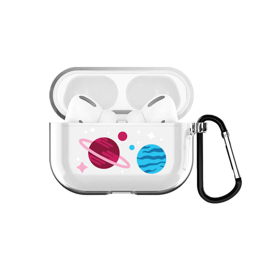 Spaced Planets AirPods Pro Şeffaf Kılıf