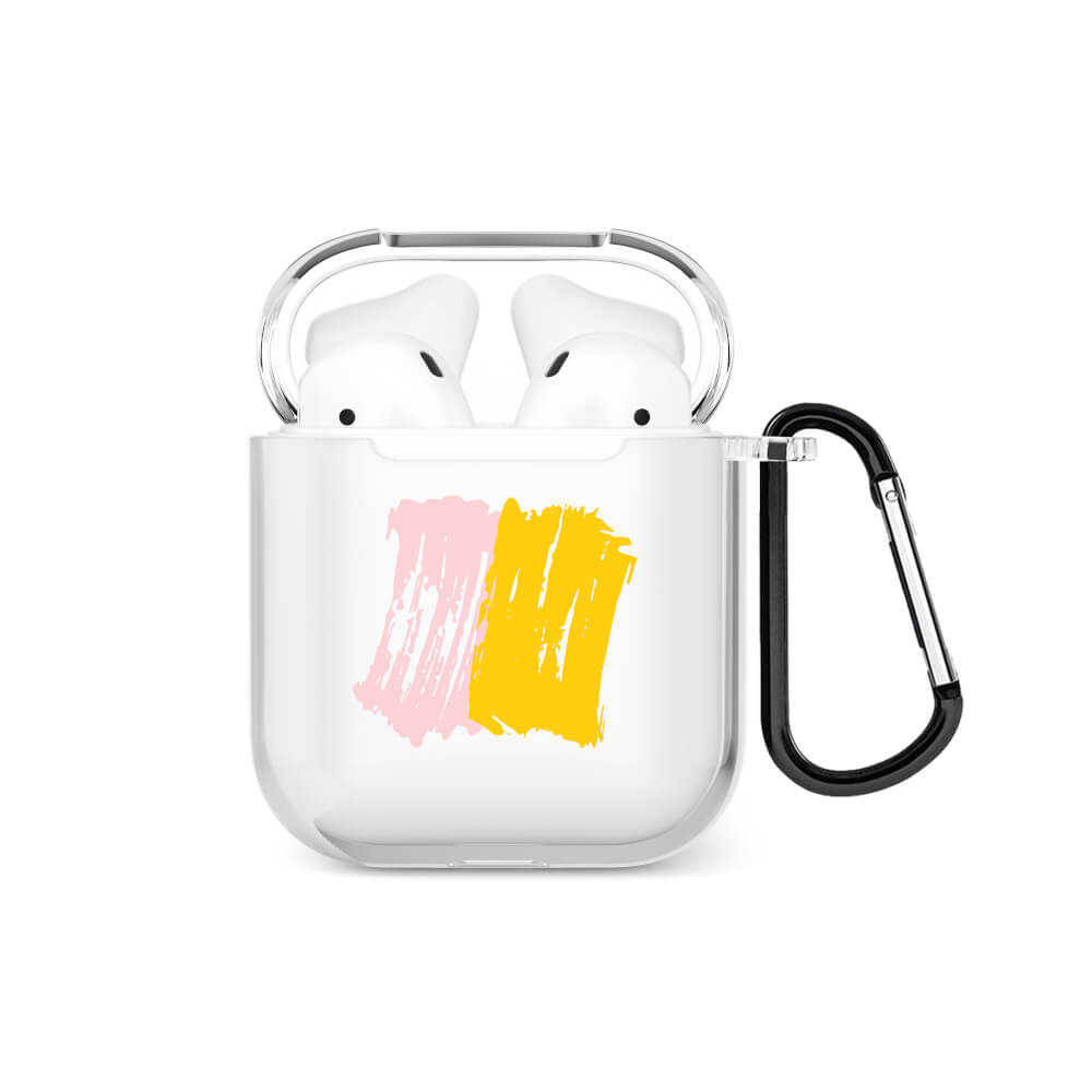 Brushed Yellow Pink AirPods Şeffaf Kılıf