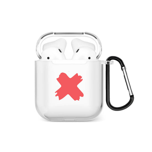 X Red AirPods Şeffaf Kılıf