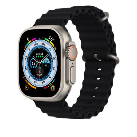 Apple Watch Ocean Silicone Black Saat Kordonu