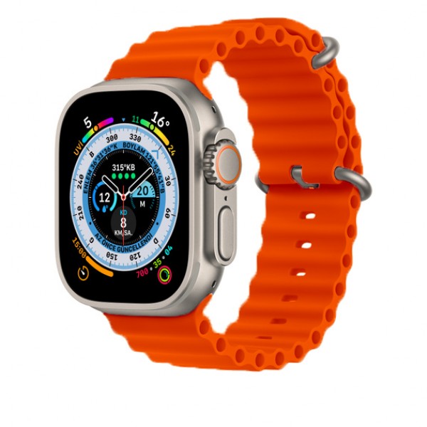 Apple Watch Ocean Silicone Orange Saat Kordonu